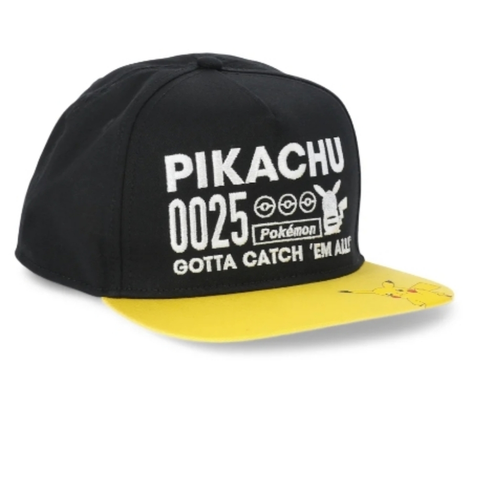 Pokémon Boys Pikachu Black And Yellow Snapback Hat, One Size Fits Most